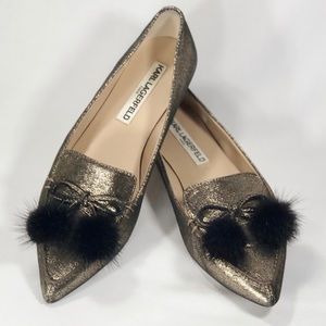 Karl Lagerfeld “Dalli” Metallic Leather Flats